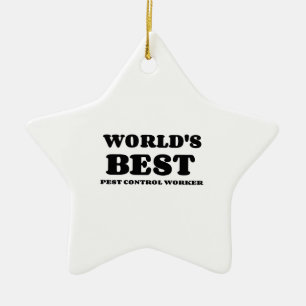 iPiccy-DesignWORLD'S BEST PEST KONTROLLE WORKER Keramik Ornament