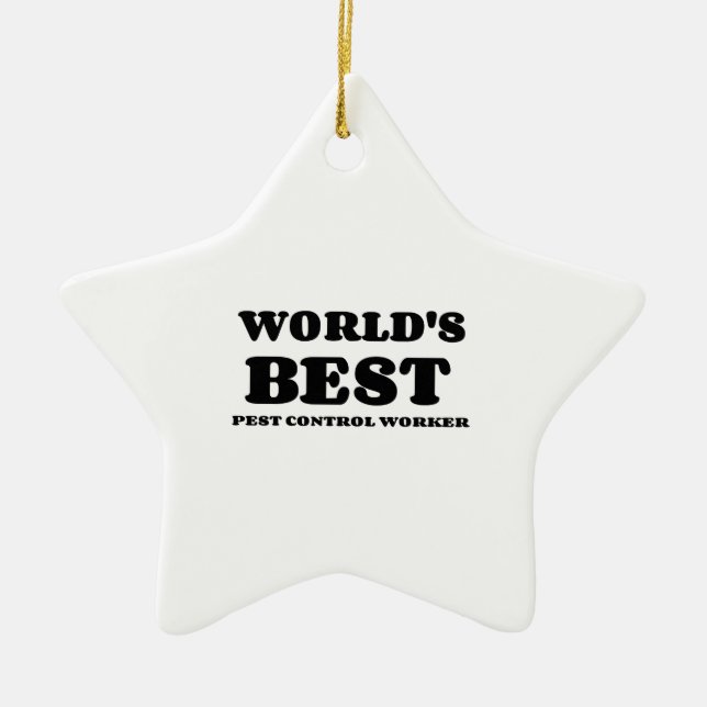 iPiccy-DesignWORLD'S BEST PEST KONTROLLE WORKER Keramik Ornament (Vorne)