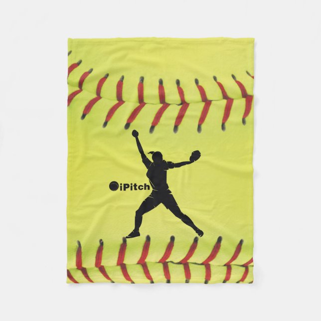 iPitch Fastpitch Softball Fleecedecke (Vorderseite)