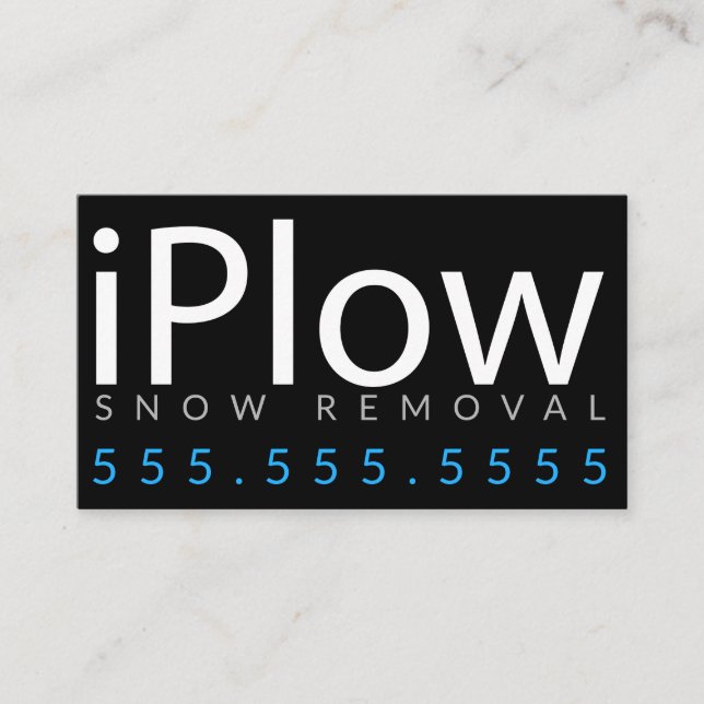 iPlow. Schneeräumung-Schnee, der Visitenkarte (Vorderseite)