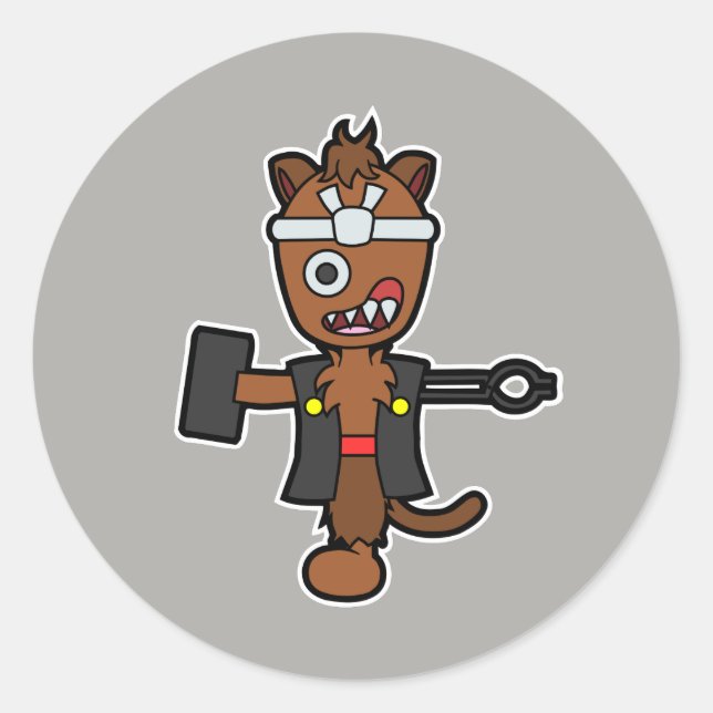 Ippon-datara, das japanische Schwarzschmiedemonste Runder Aufkleber (Vorderseite)