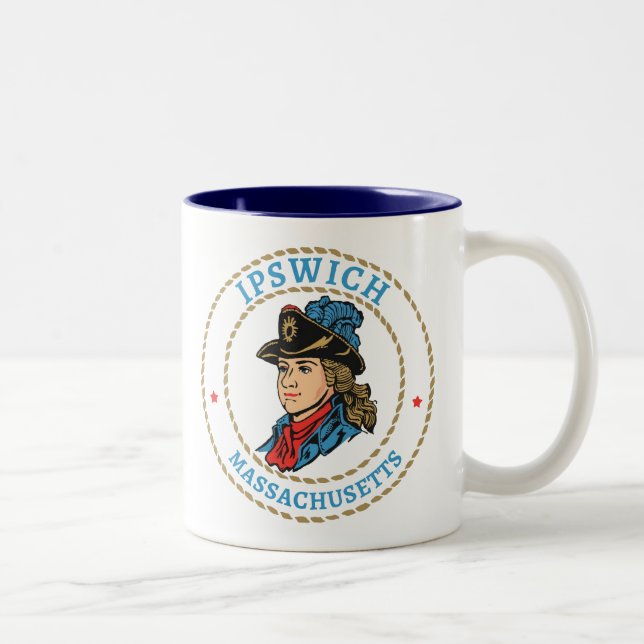 Ipswich Massachusetts Colonial Zweifarbige Tasse (Rechts)