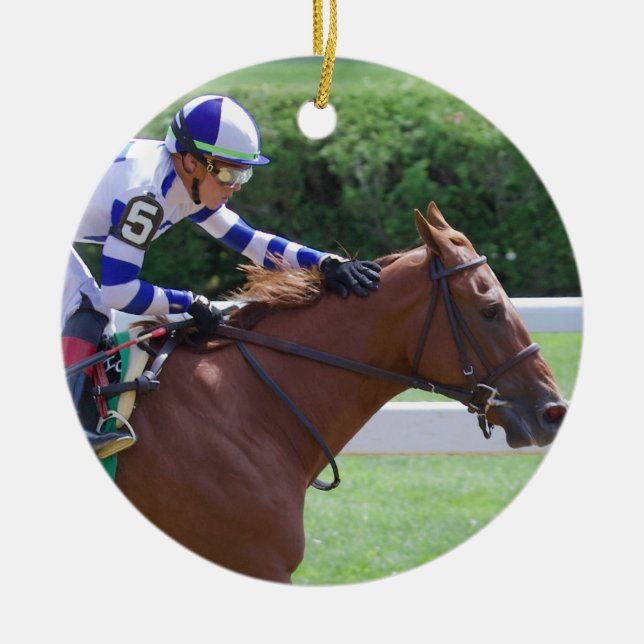 Irad Ortiz gewinnt mit Irish Danzing Keramik Ornament (Vorne)