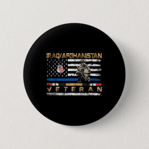 Irak Afghanistan Veteran Vintage Flagge Patriotic Button