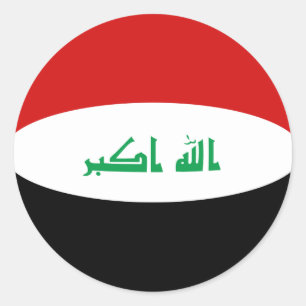 Irak Fischaugen-Flaggen-Aufkleber Runder Aufkleber