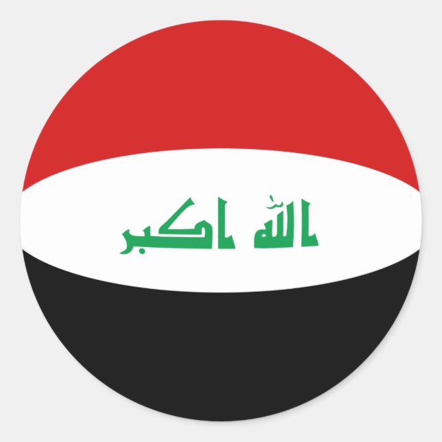 Irak Fischaugen-Flaggen-Aufkleber Runder Aufkleber (Vorderseite)