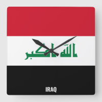 Irak Flag Dazzzing Patriotic Square