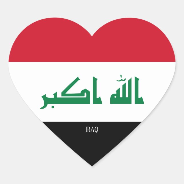 Irak Flag Splendid Patriotic Herz-Aufkleber (Vorderseite)