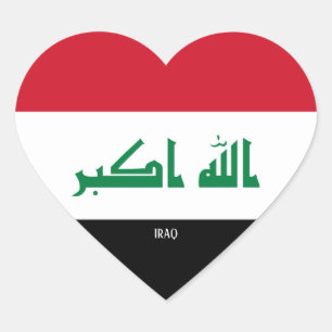 Irak Flag Splendid Patriotic Herz-Aufkleber