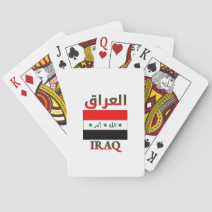 Irak-Flagge العراق Arabische und englische WordArt Spielkarten