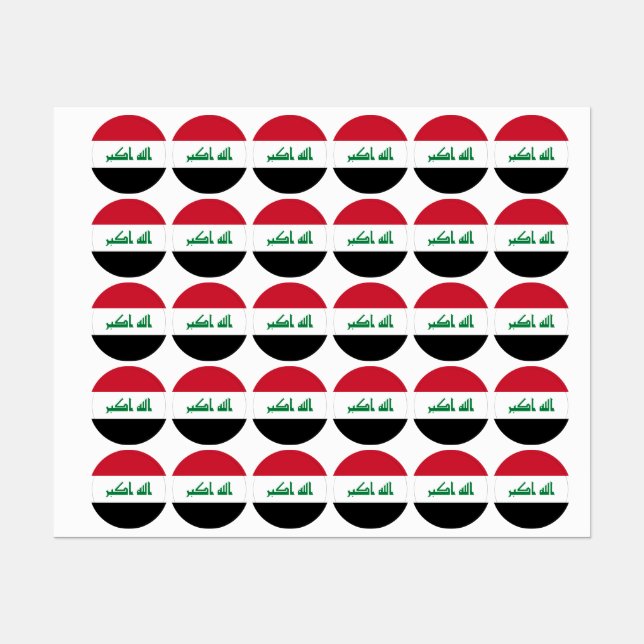 Irak-Flagge Etiketten (Blatt)