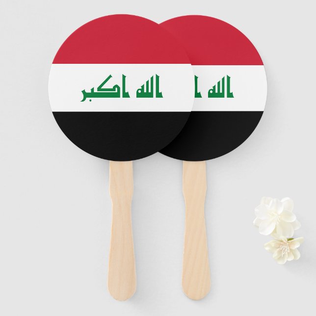 Irak-Flagge Fächer (Vorne und Hinten)
