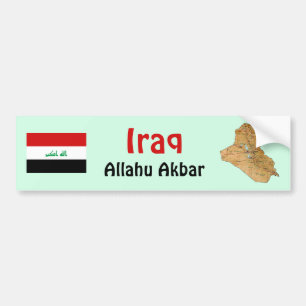 Irak-Flagge + Karte Autoaufkleber