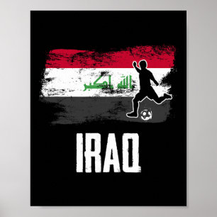 Irak Flaggen Trikot Irakische Fußballmannschaft Ir Poster