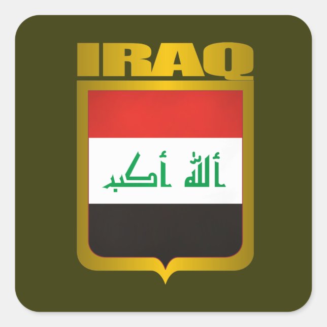 "Irak Gold" Quadratischer Aufkleber (Vorderseite)
