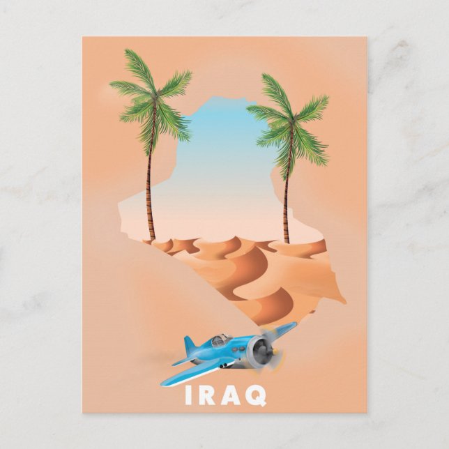 Irak Illustriertes Reiseplakat. Postkarte (Vorderseite)