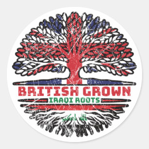 Irak Irak Vereinigtes Königreich British Tree Root Runder Aufkleber