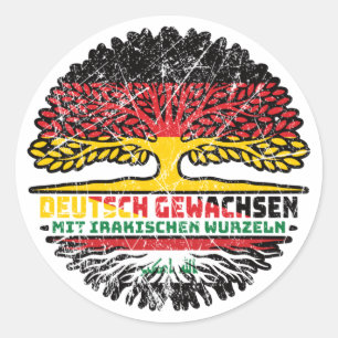 Irak Irakisch Deutsch Deutschland Baum Wurzel Runder Aufkleber