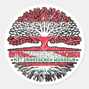 Irak Irakisch Österreichisch Baum Runder Aufkleber