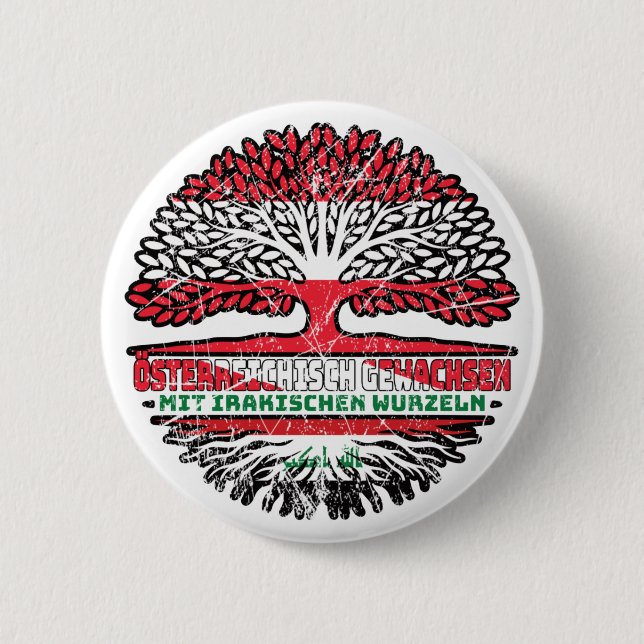Irak Irakisch Österreichisch Österreich Baum Button (Vorderseite)