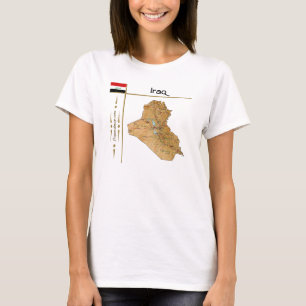 Irak-Karte + Flagge + Titel T-Shirt