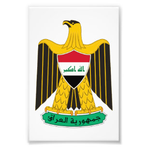 Irak Landeswappen Symbol Emblem Flagge Adler Fotodruck