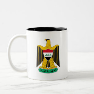 Irak Landeswappen Symbol Emblem Flagge Adler Zweifarbige Tasse