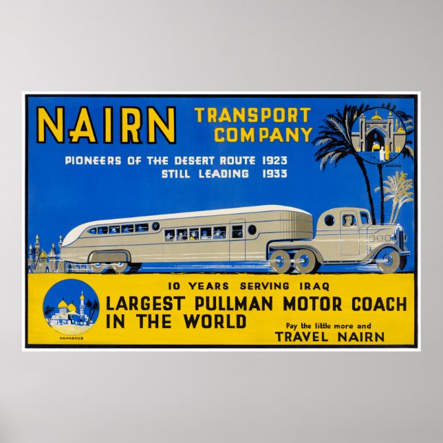 Irak Nairn Poster Vintage voyage restauré (Devant)