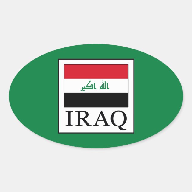Irak Ovaler Aufkleber (Vorderseite)