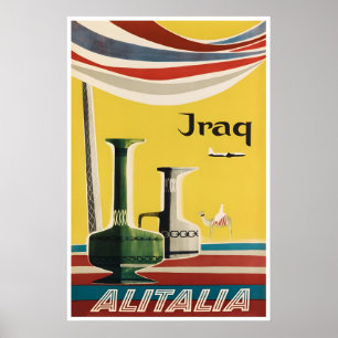 Irak-Reiseposter Alitalia Airlines-Kunstdruck Poster