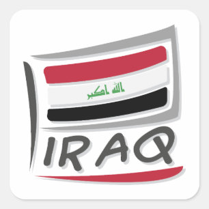 Irak - Stolperflagge X Quadratischer Aufkleber