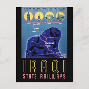 Irak Vintage-Reiseplakat restauriert Postkarte