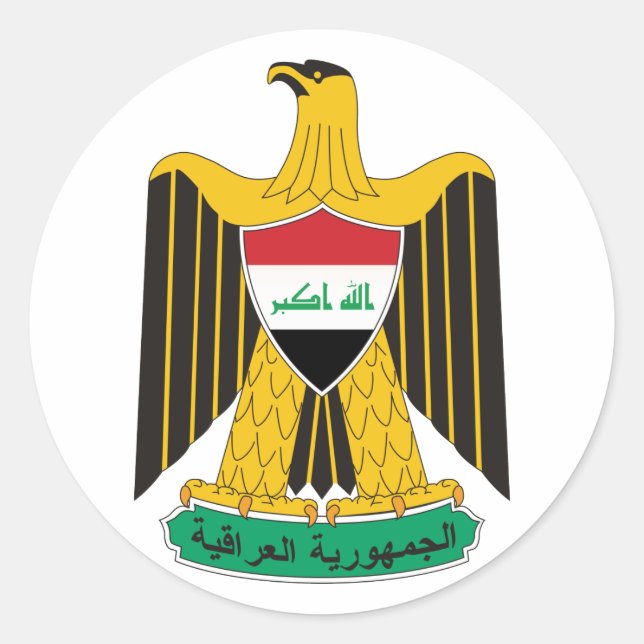 Irak-Wappenschild Runder Aufkleber (Vorderseite)