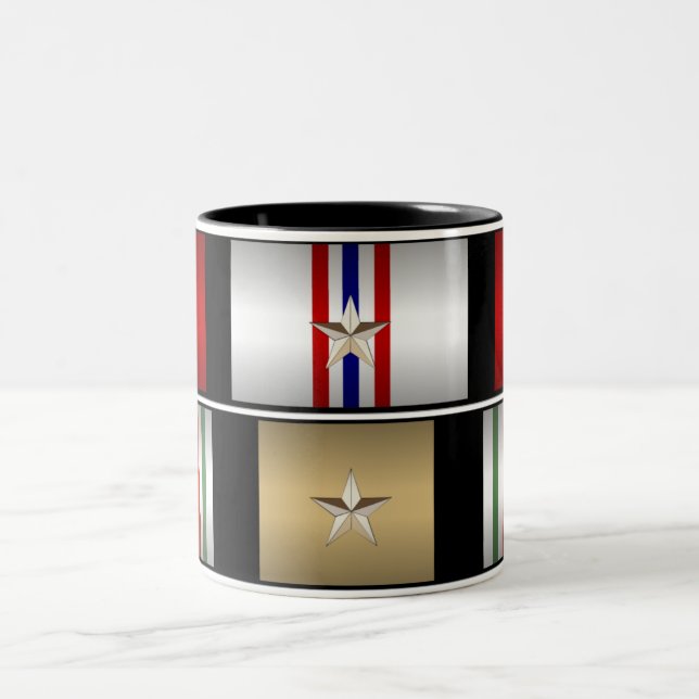 Iraker-u. Afghanistan-Kampagnen-Medaillen-Tasse - Zweifarbige Tasse (Mittel)
