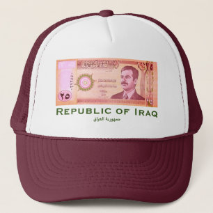 Irakische Dinar mit Saddam Hussein Truckerkappe