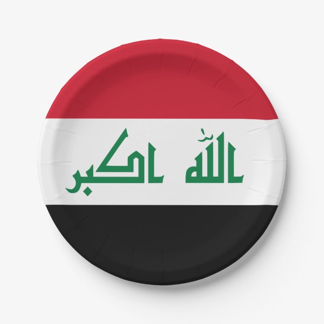 irakische Flagge Pappteller (Vorderseite)