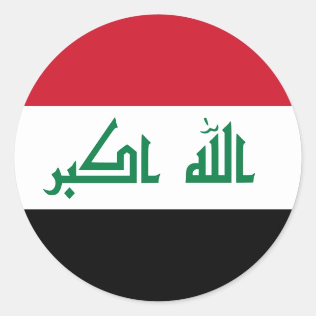 irakische Flagge Runder Aufkleber (Vorderseite)