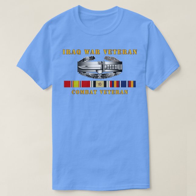 IrakVeteran Combat Action Abzeichen mit CAB IRAQ S T-Shirt (Design vorne)