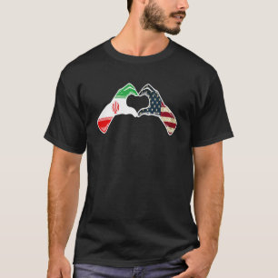 Iran American USA Flag USA Iran Herz T-Shirt