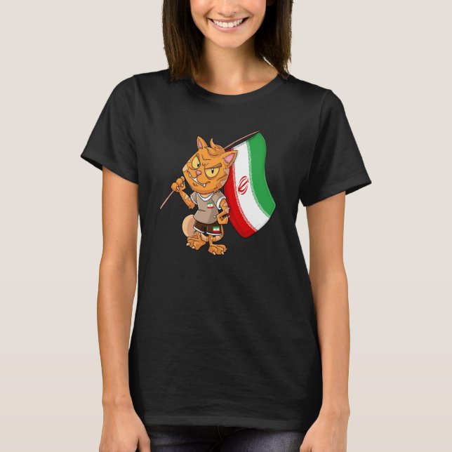 Iran Fan Katze T-Shirt (Vorderseite)