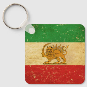 Iran Flag Lion and Sun Shah Iran Flag Schlüsselanh Schlüsselanhänger