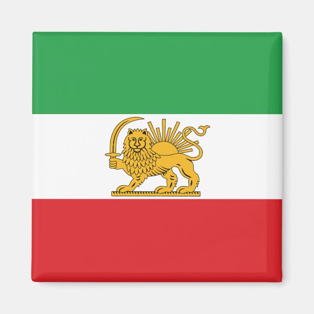 Iran Flag Lion And Sun Shah of Iran Flag Magnet (Vorne)
