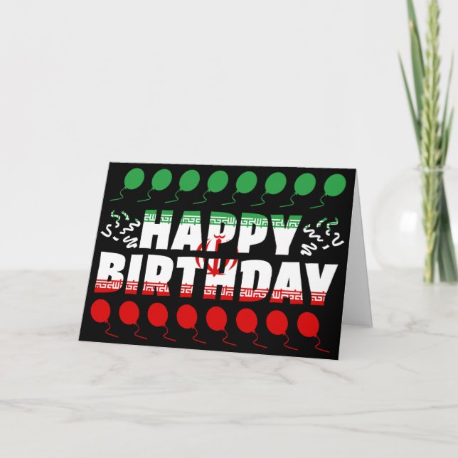 Iran Flag Patriotic Geburtstag Karte (Vorderseite)