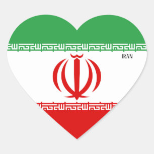Iran Flag Splendid Patriotic Herz-Aufkleber