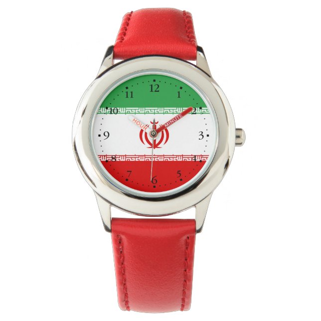 Iran-Flagge Armbanduhr (Vorderseite)