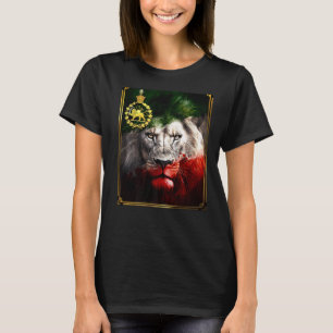 Iran-Flagge auf Löwenkopf mit einem goldenen Löwen T-Shirt