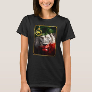 Iran-Flagge auf Löwenkopf mit einem goldenen Löwen T-Shirt