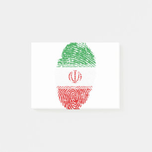 Iran-Flagge Fingerabdruck Land Primekennung Post-it Klebezettel