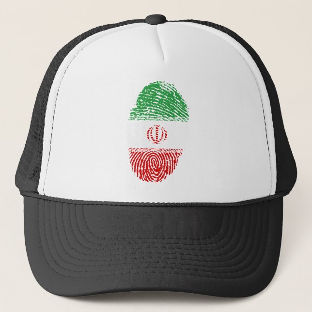 Iran-Flagge Fingerabdruck Land Primekennung Truckerkappe (Vorderseite)
