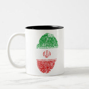 Iran-Flagge Fingerabdruck Land Primekennung Zweifarbige Tasse